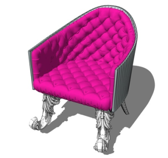 欧式单人沙发su模型