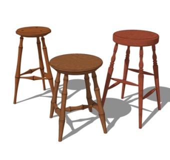 中式凳子su模型