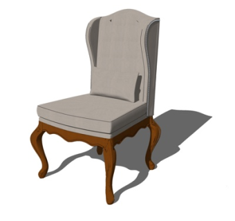 简欧单人沙发su模型