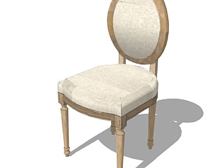 欧式单椅su模型