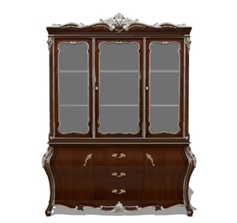 欧式实木衣柜su模型