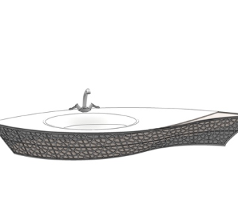 现代洗手台su模型