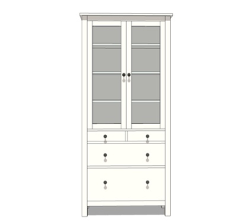 现代实木衣柜su模型