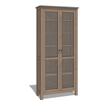 现代实木装饰柜su模型