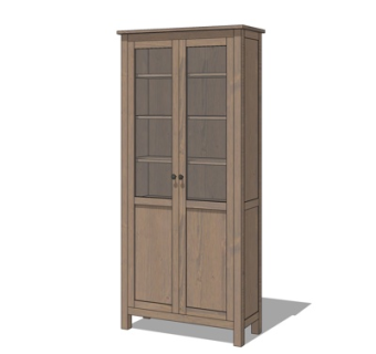 现代实木装饰柜su模型