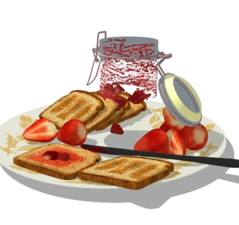 现代面包食物su模型