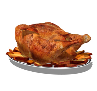 现代烧鸡食品su模型