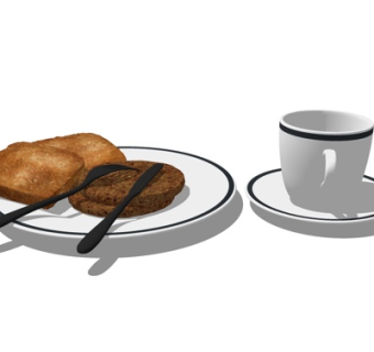 现代面包食物su模型