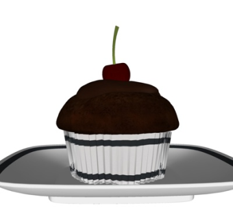 现代蛋糕食物su模型