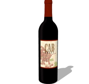 现代红酒su模型