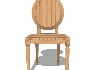美式实木单椅su模型