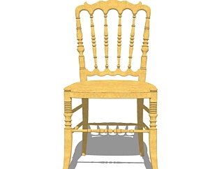 美式实木单椅su模型