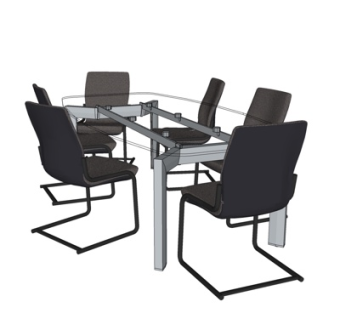 现代餐桌椅su模型