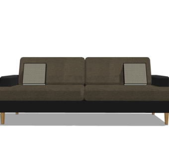 现代布艺双人沙发su模型