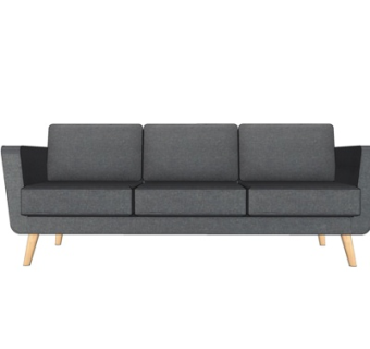 北欧布艺多人沙发su模型