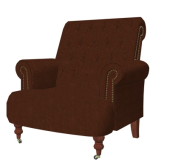 欧式布艺单人沙发su模型