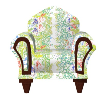 欧式布艺单人沙发su模型