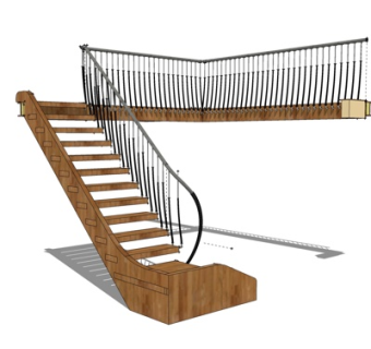 现代楼梯su模型