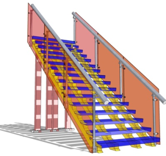 现代楼梯su模型