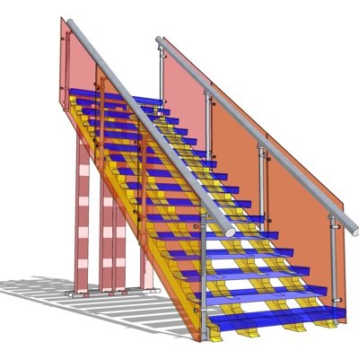 现代楼梯su模型