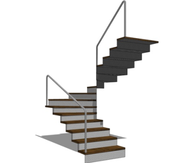 现代楼梯su模型