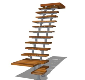 现代楼梯su模型