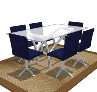 现代餐桌椅su模型