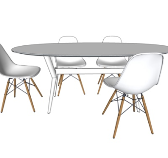 现代餐桌椅su模型