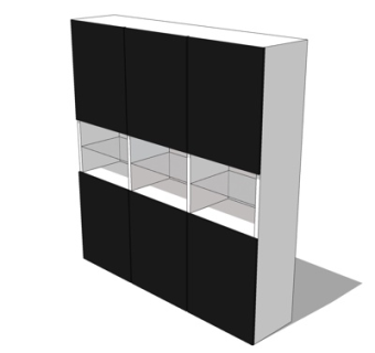 现代实木衣柜su模型