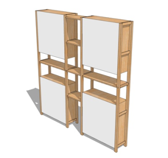 现代实木衣柜su模型
