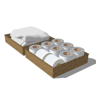 现代浴袍纸巾su模型