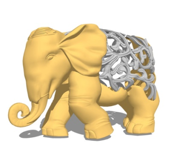 现代大象摆件su模型