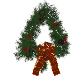 现代圣诞树装饰品su模型