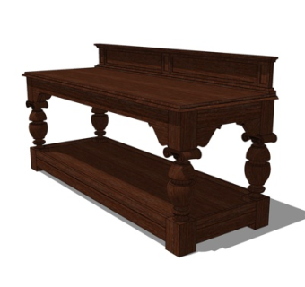 欧式实木电视柜su模型