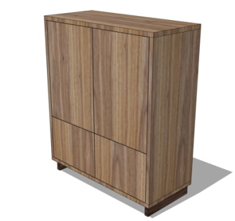 现代实木衣柜su模型
