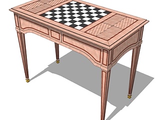 美式实木书桌su模型