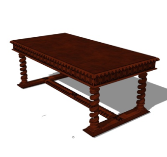 现代实木茶几su模型