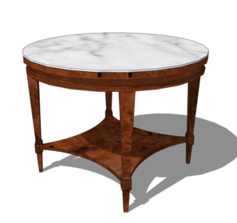 现代实木餐桌su模型