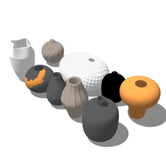 现代花瓶陶罐su模型