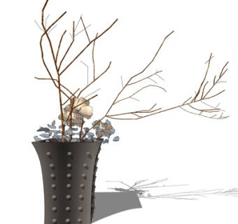 现代花瓶摆件su模型