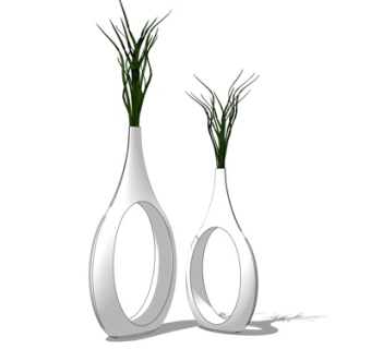 现代花瓶摆件su模型