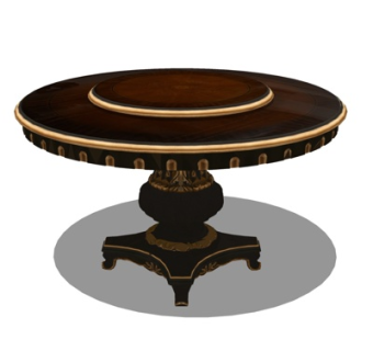 欧式实木餐桌su模型