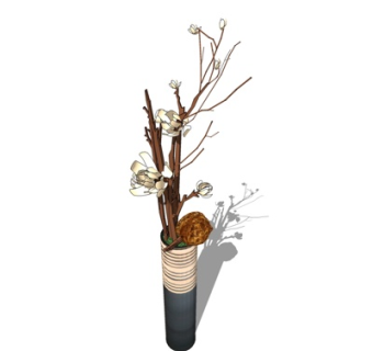 现代花瓶摆件su模型