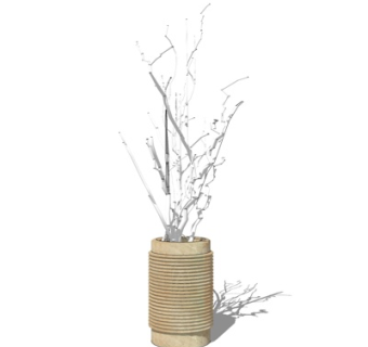 现代花瓶摆件su模型