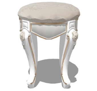 欧式实木凳子su模型