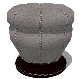 现代布艺凳子su模型