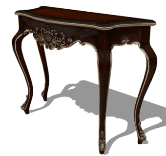 欧式实木端景柜su模型