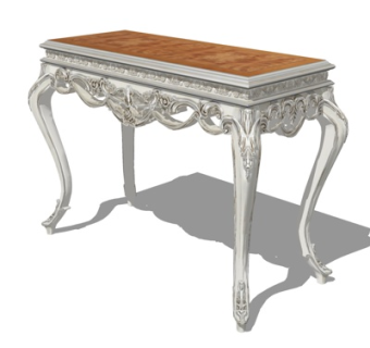 欧式实木端景柜su模型