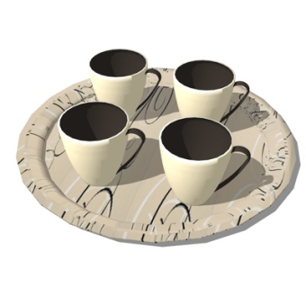 现代咖啡杯su模型