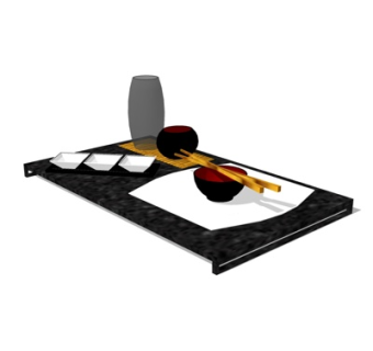 现代餐具su模型